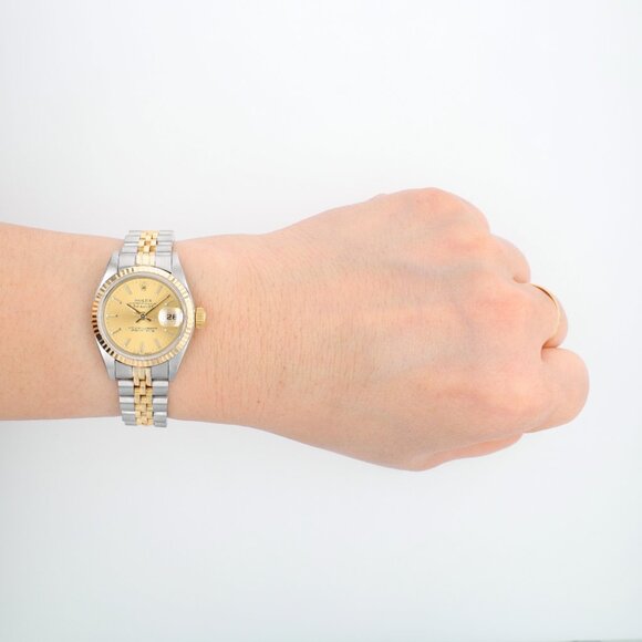 Rolex Datejust 79173 26mm Champagne Index Dial Fluted Bezel Jubilee Band - Picture 9 of 9